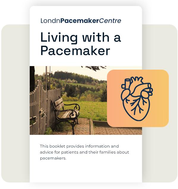living-with-a-pacemakerpng Living with a Pacemaker" patient guide cover with a countryside bench and a heart illustration